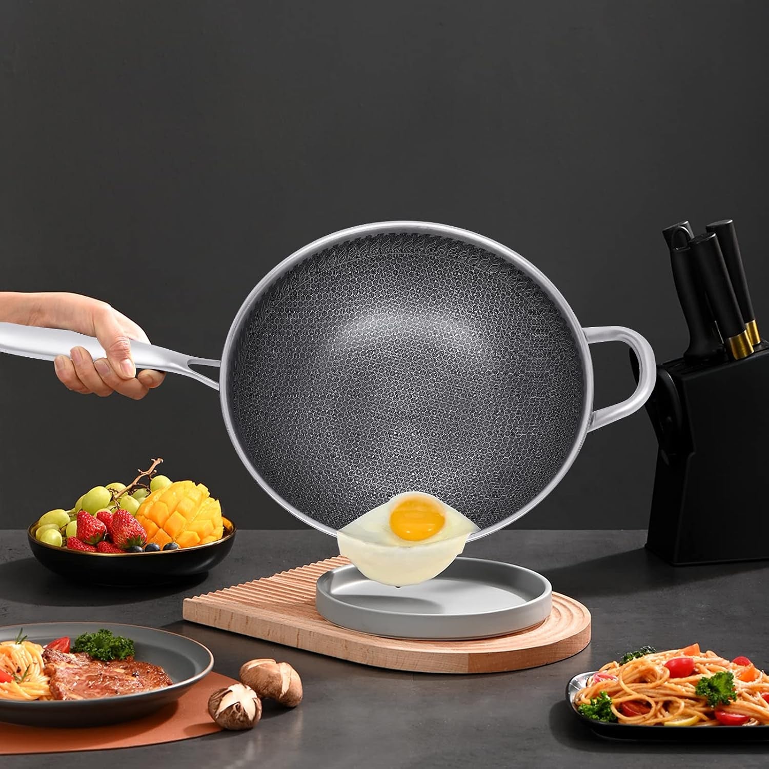 12-inch-stainless-steel-wok-pan-with-lid-honeycomb-coating-woks-stir-fry-pans-nonstick-wok-induction-wok-set-chinese-wok-no-chemical-coated-wok-for-induction-electric-gas-halogen
