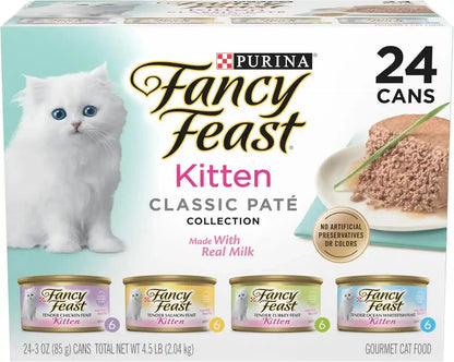 Purina Fancy Feast Wet Kitten Food Variety Pack, 3 Oz Cans, 24-Pack1