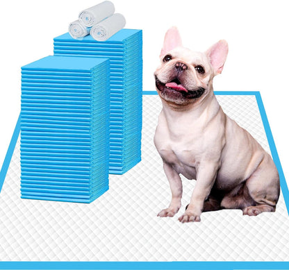 IMMCUTE Puppy Pads 22"X23" 100 Count | 6-Layer Leak-Proof & Super Absorbent Dog Training Pads | Disposable Potty Pads for Puppies, Dogs, Cats & Rabbits | Blue & White10
