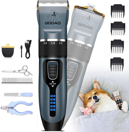 Dog Clippers for Grooming,Dog Grooming Kit for Heavy Thick Hair&Coats | <60Db Quiet,Rechargeable Cordless,4H Runtime,4 Guide Combs,2In1 Wide & Narrow Blades,Pet Shaver for Matted Fur8
