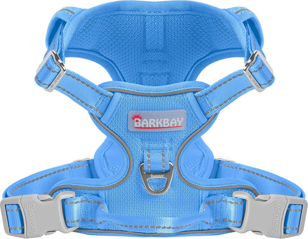 BARKBAY No Pull Pet Harness Dog Harness Adjustable Outdoor Pet Vest 3M Reflective Oxford Material Vest for PINK Dogs Easy Control for Small Medium Large Dogs (L)20