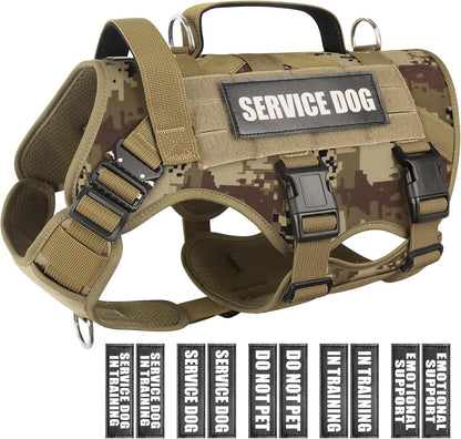 WINSEE Service Dog Vest Harness for Large Dog, Tactical Working MOLLE Vest with 10 Pet Patches, No Pull Heavy Duty Harness for Training Walking9