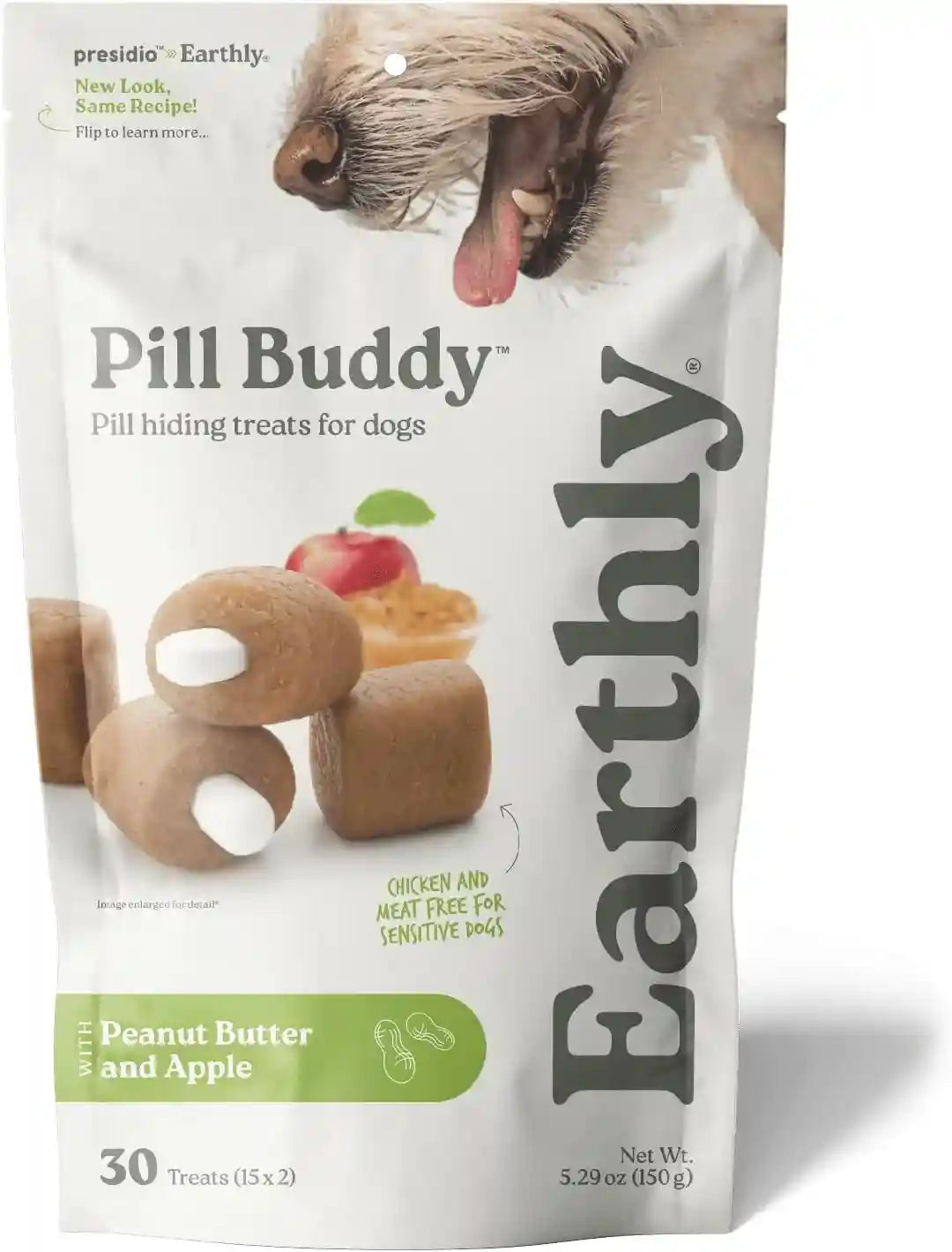 presidio-earthly-pill-buddy-naturals-pb-apple-recipe-pill-hiding-treats-for-dogs-make-a-perfect-pill-concealing-pocket-or-pouch-for-any-size-medication-30-servings