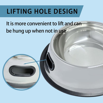 Shslumex 2Packs Stainless Steel Cat Bowl with Anti-Skid Rubber Base, Stainless Steel Dog Bowls for Small/Medium/Large Pet, Perfect Dish and Water Choice for Puppy Cat Kitten3