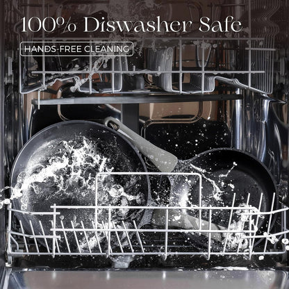Pots and Pans Set Nonstick, 21Pcs Induction Compatible, Stay Cool Handle, Fully Coated, 100% Dishwasher Safe, PFOA Free Omelet Pans, Warp Resistant (Black Sesame)6