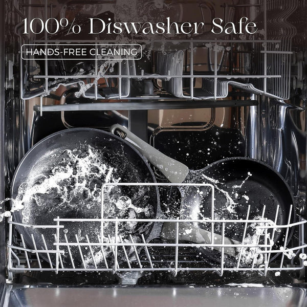 Pots and Pans Set Nonstick, 21Pcs Induction Compatible, Stay Cool Handle, Fully Coated, 100% Dishwasher Safe, PFOA Free Omelet Pans, Warp Resistant (Black Sesame)6