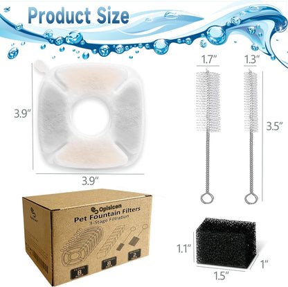 34 Pcs Cat Fountain Filters Replacement Compatible with VEKEN 95Oz/2.8L Cat Water Fountain Filters Automatic Dog Water Fountain Filters Pet Fountain5