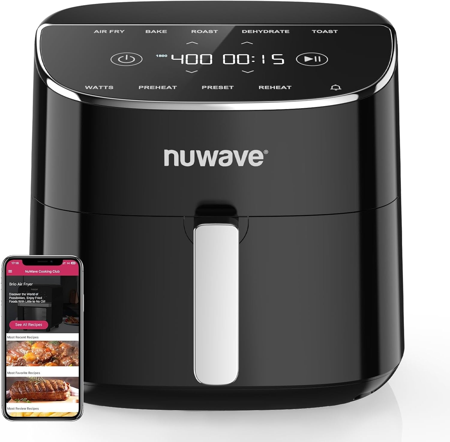 brio-plus-air-fryer-8-qt-new-improved-pfas-free-ceramic-coating-7-digital-one-touch-modes-air-fry-bake-roast-dehydrate-toast-reheat-preheat-150-presets-50-f-400-f-700-1500-1800w-black