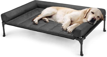 Veehoo Outdoor Elevated Dog Bed with Waterproof Bolster Cushion, Cooling | Raised Dog Bed with Removable & Washable Mat Topper, Breathable Mesh, Dog Couch Cot for Indoor Outdoor, 42", Large, Black7