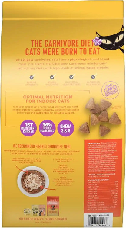 Tiki Cat Born Carnivore Indoor Health Non-Gmo, Chicken and Turkey Meal Recipe 3 Lbs.3