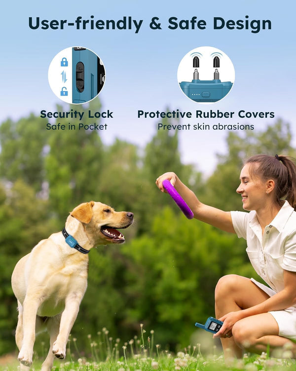 Dog Shock Collar - 4200FT Dog Training Collar with Remote, IPX8 Waterproof Electric Collar with 4 Training Modes, Security Lock, Rechargeable E-Collar for Dogs 10-120Lbs5