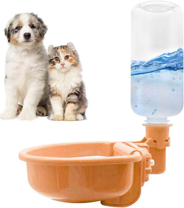 VANNON Gravity Pet Water Bowl, 16Oz Anti-Splash Crate Dispenser, Grey | Anti-Splash Gravity Water Bowl with a Floating Disk Helps Reduce Spills While Keeping Water Cleaner for Everyday Hydration.13
