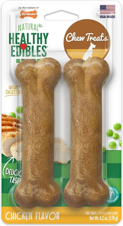 Nylabone Healthy Edibles Natural Dog Chews Long Lasting Roast Beef Flavor Treats for Dogs, Medium/Wolf (2 Count)13