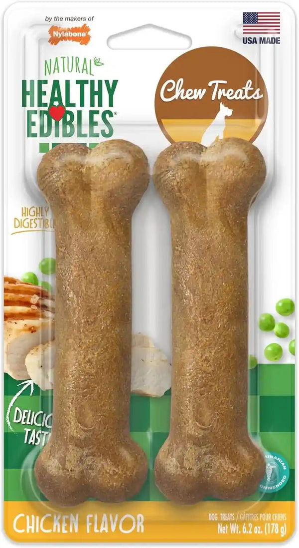 Nylabone Healthy Edibles Natural Dog Chews Long Lasting Roast Beef Flavor Treats for Dogs, Medium/Wolf (2 Count)13