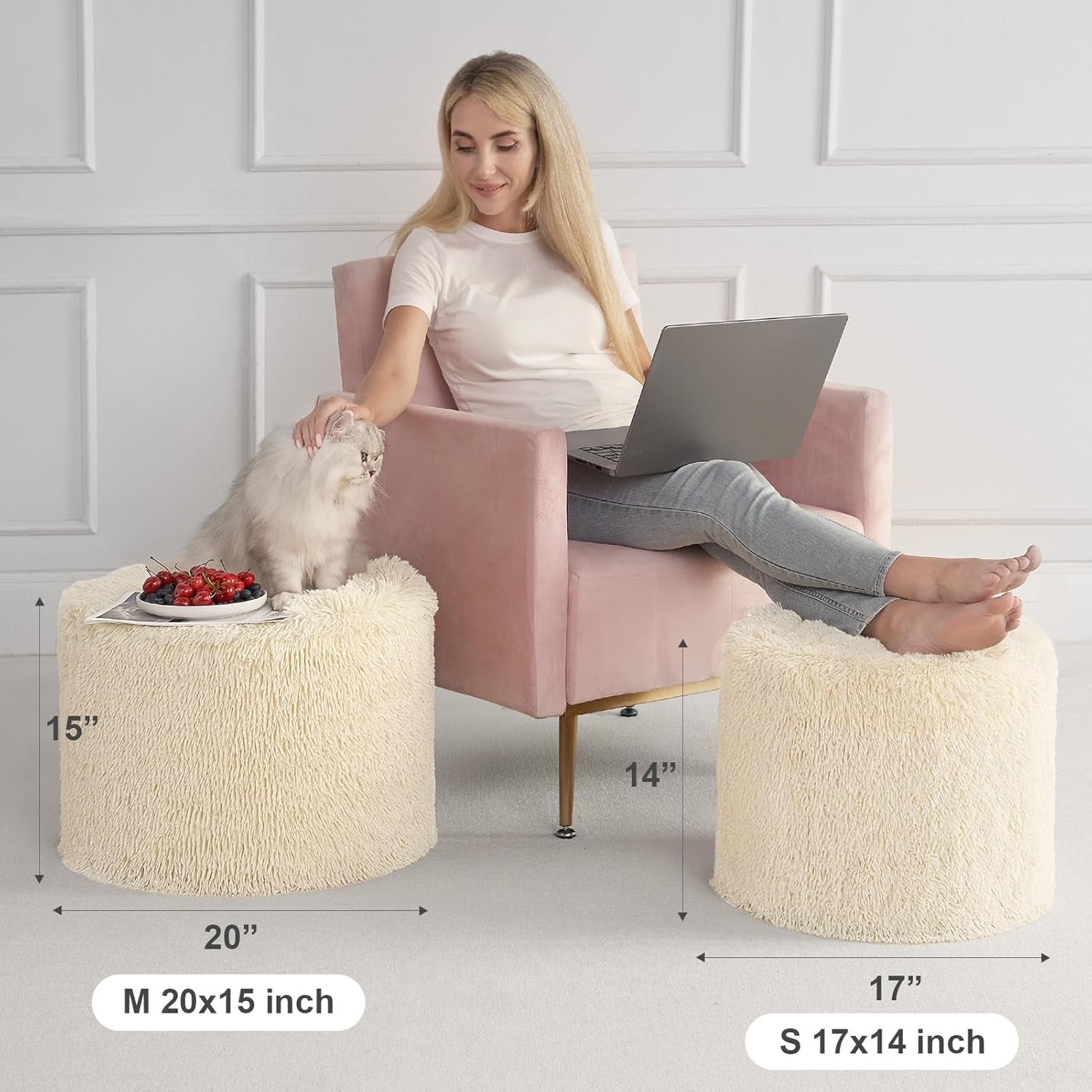 round-pouf-ottoman-foot-rest-footstool-17-x-14-inch-beige-high-density-one-piece-foam-firm-stable-for-couch-bedroom-living-room-mechine-washable-cover