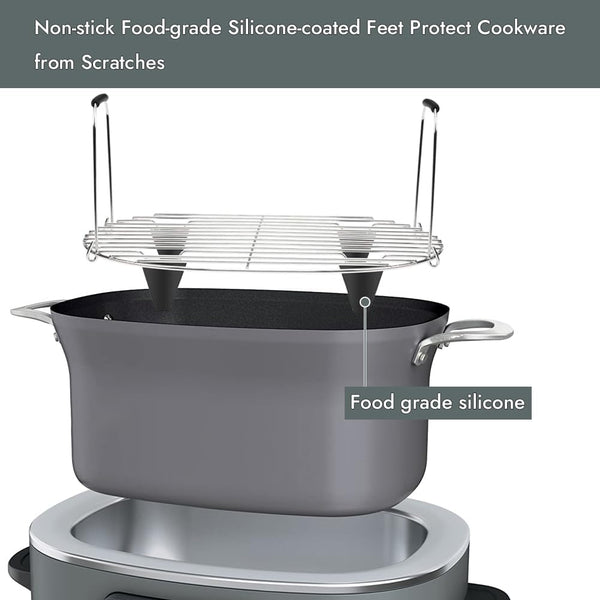 Roast and Steamer Rack for Ninja Possible Cooker 8.5 QT Pro plus | Compatible with Ninja MC1001, MC1010, MC2001 Slow Cooker Crock, Ninja Multi Cooker Accessories with Silicone Feet & Handles3