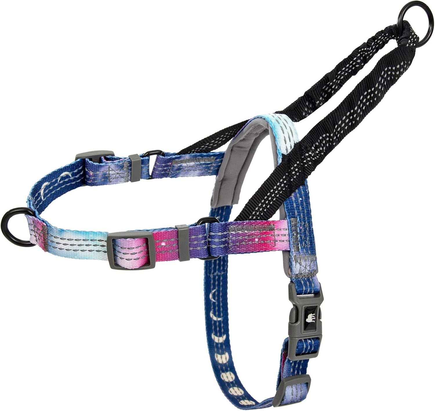 leash-boss-no-pull-dog-harness-easy-walk-for-small-medium-and-large-pets-reflective-with-rear-and-front-clip-attachment-blanket-pattern-medium