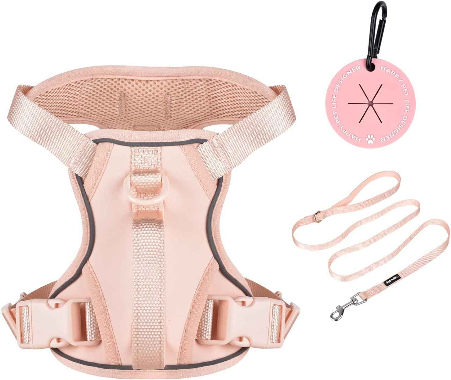 petmolico-no-pull-cute-dog-harness-reflective-light-blue-small-set-includes-leash-waste-bag-holder-2-clips-handle-soft-comfy-fit-adjustable-ideal-for-daily-walks-travel
