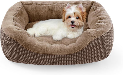 INVENHO Medium Dog Beds for Medium Dogs Washable, Rectangle Dog Bed Medium Size Dog, Orthopedic Dog Bed, Warming Soft Calming Sleeping Puppy Bed Durable Pet Bed with Anti-Slip Bottom M(30"X24"X9")11