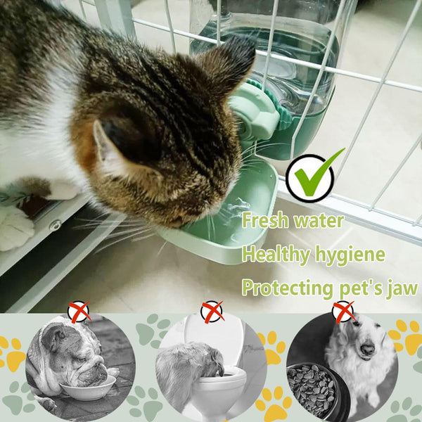 35Oz Hanging Automatic Rabbit Water Dispenser, Cage Water Bottle Auto Gravity Pet Water Station for Small Animals, Puppy Kitten Rabbit Chinchilla Hedgehog Ferret, 1L(Green)4