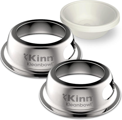 Kinn Kleanbowl Pet Bowl Stainless Steel Frame, 8 Oz (Pack of 1) | Compostable Refills, Spill-Proof Stable, Disposable, Easy Cleaning, No Plastic14