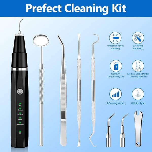 Ni-Shen Plaque Remover for Teeth - Pet Ultrasonic Cleaner - Teeth Cleaning Kit for Tartar and Stains - Suitable for Dogs and Cats (Black)7