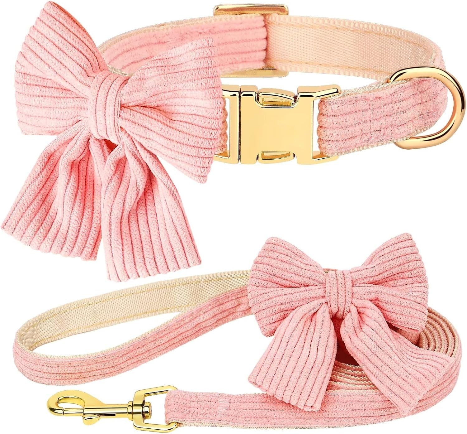 didog-cute-dog-collar-and-leash-set-with-large-bowtie-pink-s-girl-dog-collars-soft-and-adjustable-secure-metal-buckle-for-small-medium-dogs-s-neck-10-16