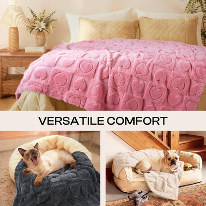 Luciphia Small Dog Blanket Washable Pet Bed Cover Soft Fluffy Puppy Blanket with Premium Fleece 300GSM Cozy Calming Cat Blankets for Indoor Cats Pink 30X20 Inch4