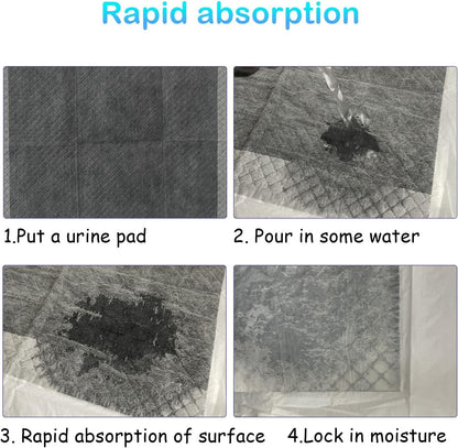 100 Pcs Disposable Rabbit Pee Pads,Pet Pees Pad Cage Black Carbon Liner,Super Absorbent Leak Proof Cushion Reduce Odor Bunny Training Accessories for Kitten Puppy Hamsters Hedgehog3