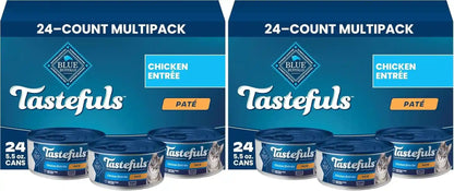 Blue Buffalo Tastefuls Wet Cat Food Paté Variety Pack (Chicken, Turkey & Chicken, Ocean Fish & Tuna) for Adult Cats, Made with Natural Ingredients, 5.5-Oz. Each (24 Cans)18