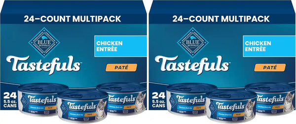 Blue Buffalo Tastefuls Wet Cat Food Paté Variety Pack (Chicken, Turkey & Chicken, Ocean Fish & Tuna) for Adult Cats, Made with Natural Ingredients, 5.5-Oz. Each (24 Cans)18