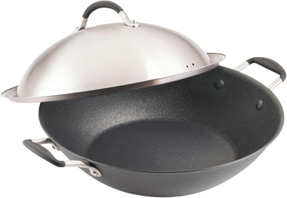 A1 Series W/Scratchdefense Nonstick Induction Wok with Lid, 14-Inch, Wok Pan with Lid, Graphite1