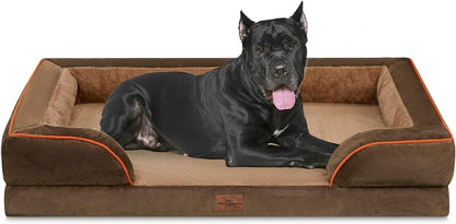 Comfort Expression Orthopedic Dog Bed for Extra Large Dogs with Bolster | Waterproof Dog Couch Bed with Washable Cover & Non-Slip Bottom, Supportive Egg Crate Foam XL Pet Bed, 42X30 Inch110