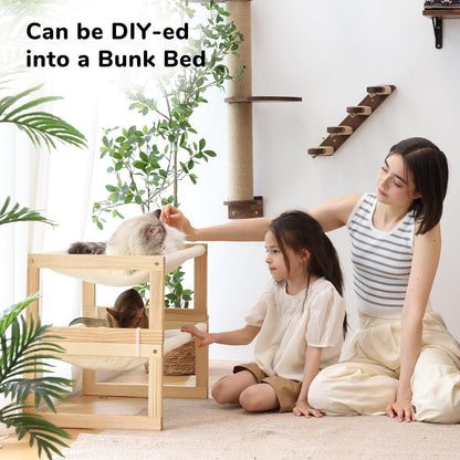 FUKUMARU Large Cat Hammock, Raised Dog Bed for Indoor and Outdoor, Washable | 21" Wooden Pet Beds, Cozy Velvet Cat Couch, Elevated Pet Sofa for Puppy, Bunny and Small Animal9