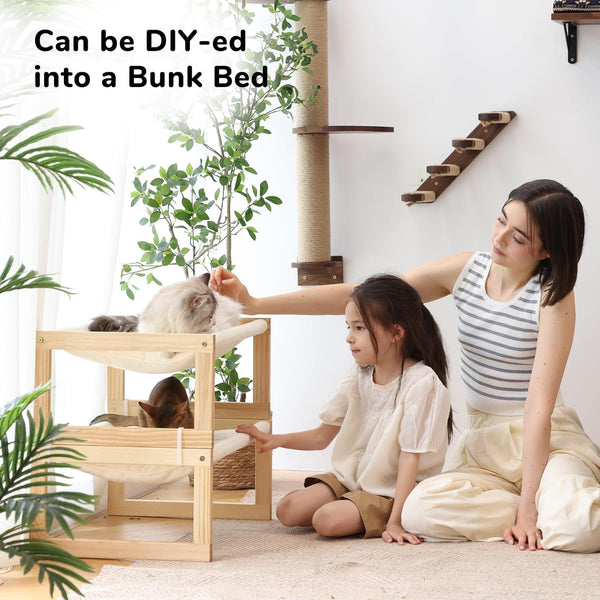 FUKUMARU Large Cat Hammock, Raised Dog Bed for Indoor and Outdoor, Washable | 21" Wooden Pet Beds, Cozy Velvet Cat Couch, Elevated Pet Sofa for Puppy, Bunny and Small Animal9