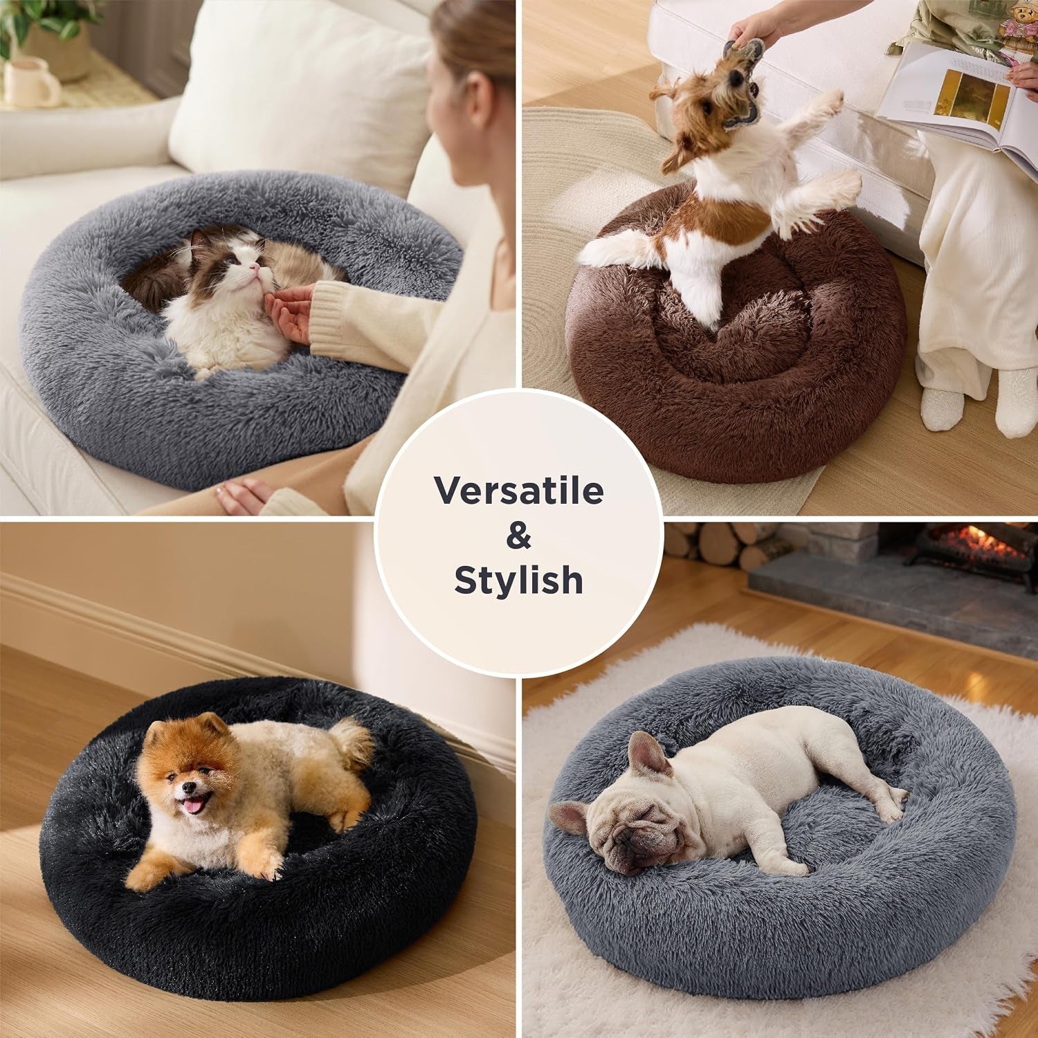 bedsure-donut-cat-bed-washable-round-anti-anxiety-kitten-puppy-bed-20x20in-cat-beds-for-indoor-cats-calming-pet-bed-soft-fluffy-plush-comfy-cuddler-anti-slip-bottom-basic-version-brown