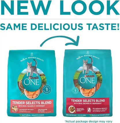 Purina ONE Natural Dry Cat Food, Tender Selects Blend with Real Salmon - 7 Lb. Bag2