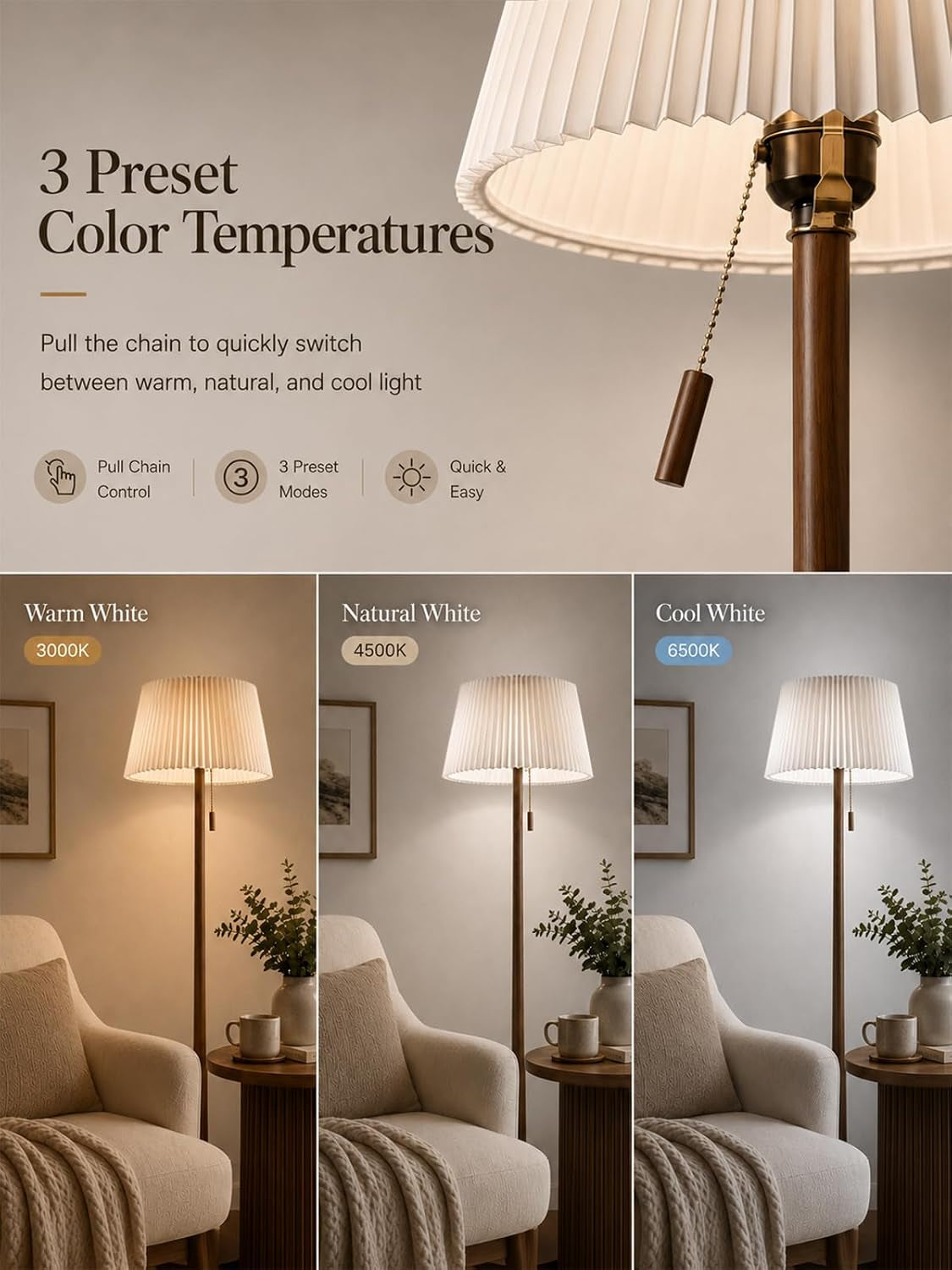 mid-century-modern-real-wood-floor-lamp-with-remote-2-shades-65-tall-sculptural-teardrop-base-foot-switch-stepless-dimming-3-color-temperatures-1h-timer-bulb-included