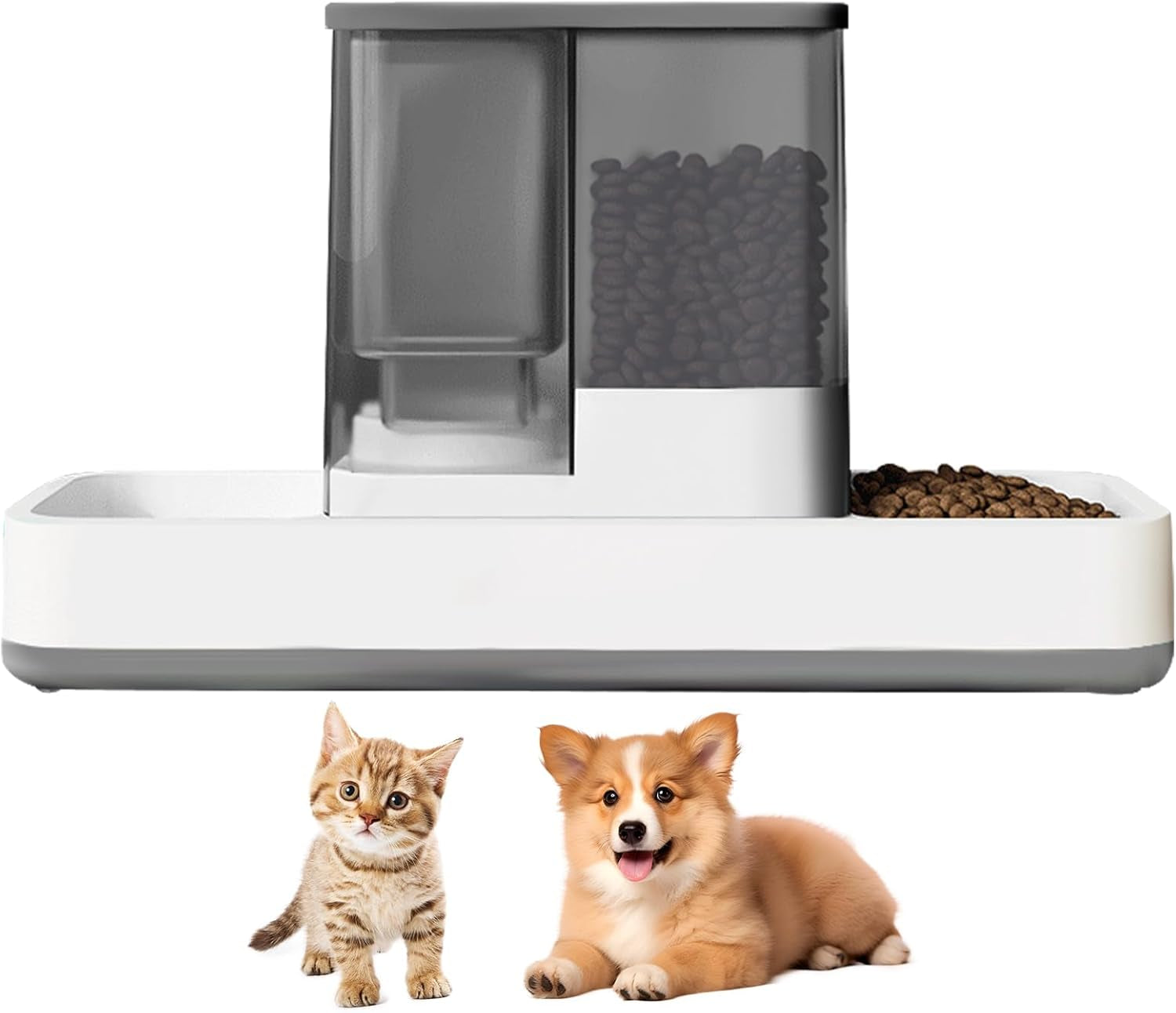 gearroot-automatic-cat-feeder-and-water-dispenser-2-in-1-gravity-pet-food-feeder-and-water-dispenser-detachable-cat-food-dispenser-for-small-dogs-and-cats-gray