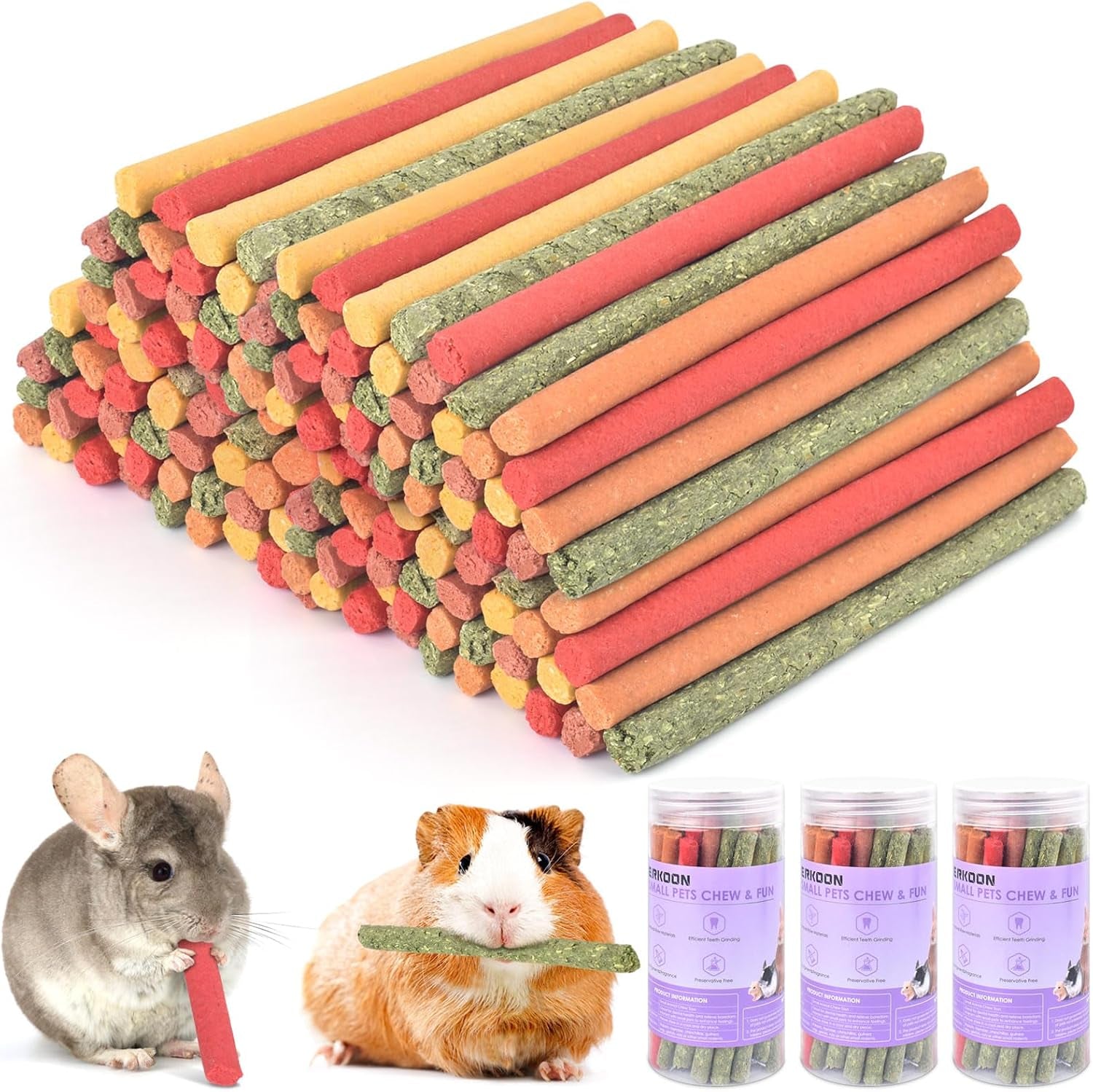 erkoon-40pcs-rabbit-timothy-hay-sticks-five-flavors-purplepotato-timothyhay-pumpkin-strawberry-carrot-suitable-guinea-pig-hamste-gerbil-chinchilla-treats-chew-toys-for-teeth-for-bunnies