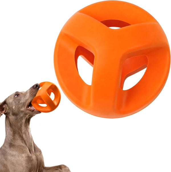 Fida Natural Rubber Dog Balls for Aggressive Chewers, Durable Dog Chew Toys for Large Dogs, Interactive Fetch & Tug of War Toys for Medium Large Breed Non-Toxic Dish Washable,4.5 * 4.5"1