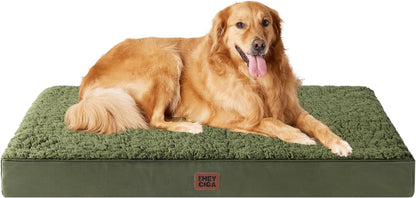 EHEYCIGA Orthopedic Dog Bed Large with Removable Washable Cover,Grey,41X27 | Egg Crate Foam Support,Durable Oxford Fabric,Non-Slip Bottom,Machine Washable,Soft Waterproof Plush Pet Bed Mat for Crate35