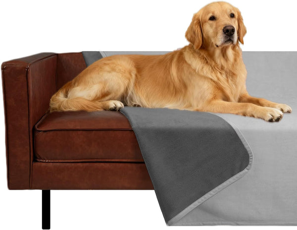 Ameritex Pet Bed Blanket Reversible 100% Waterproof Velvet Super Soft for Sofa and Bed (82X102 Inches, Cream+Sand)22