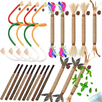 Cat Toys 12PCS Mix Catnip Chew Rope Silvervine Stick for Indoor Cat8
