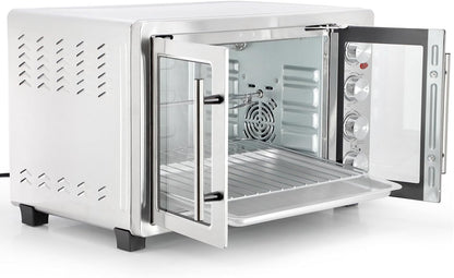 47.6 Quart French Door Countertop Convection Oven with Rotisserie, Stainless Steel Toaster Oven with Timer, Bake Tray, and Accessories3