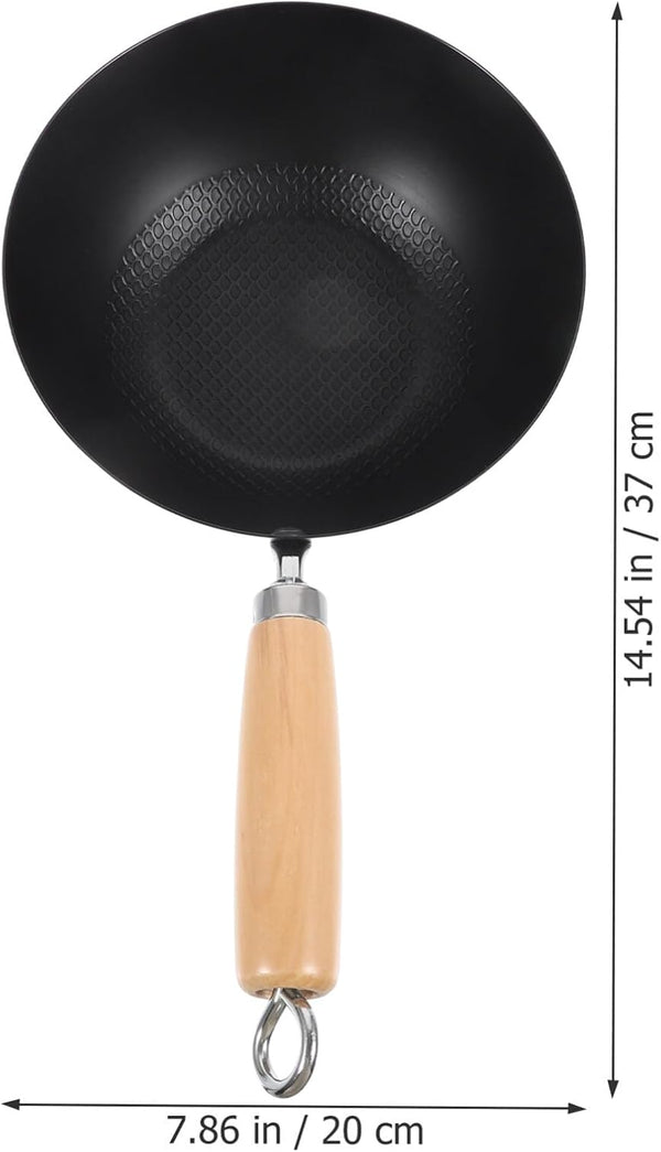 Small Wok 14.56 Inch Japanese Iron Non-Stick round Bottom Gas Stove Pan for Home Kitchen Cooking Bbq Stir Fry2