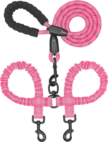 Iyoshop Dual Dog Leash - 360° Swivel, No Tangle Walking Leash with Shock Absorbing Bungee for Two Dogs (Large, 25-150 Lbs, Black)10