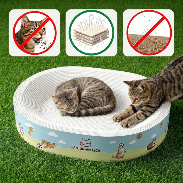 Soccer Cat Scratcher Bed, No-Mess Cat Scratching Pad, No Shed Cat Beds and Scratch Pad for Cats, Plant Fiber Mess Free Cat Scratch Furniture Protector, Stop Cats Eating Paper Craps2
