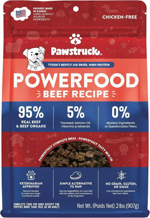 Pawstruck Air Dried Dog Food with Real Beef, Grain-Free, Made in USA, Non-Gmo & Vet Recommended, High Protein Limited Ingredient Full-Feed for All Breeds & Ages, 2Lb Bag20