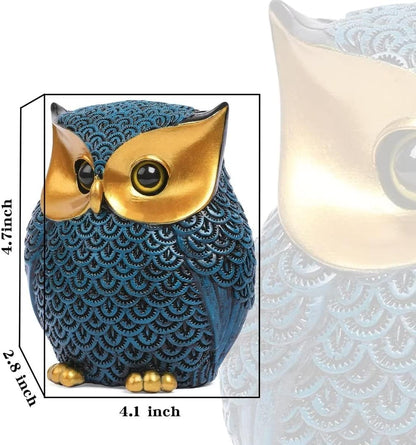 Owl Figurines Home Decor Accents Small Décor Items for Shelf Decorations for Living Room Office, Gifts for Owl Lover (Blue)6